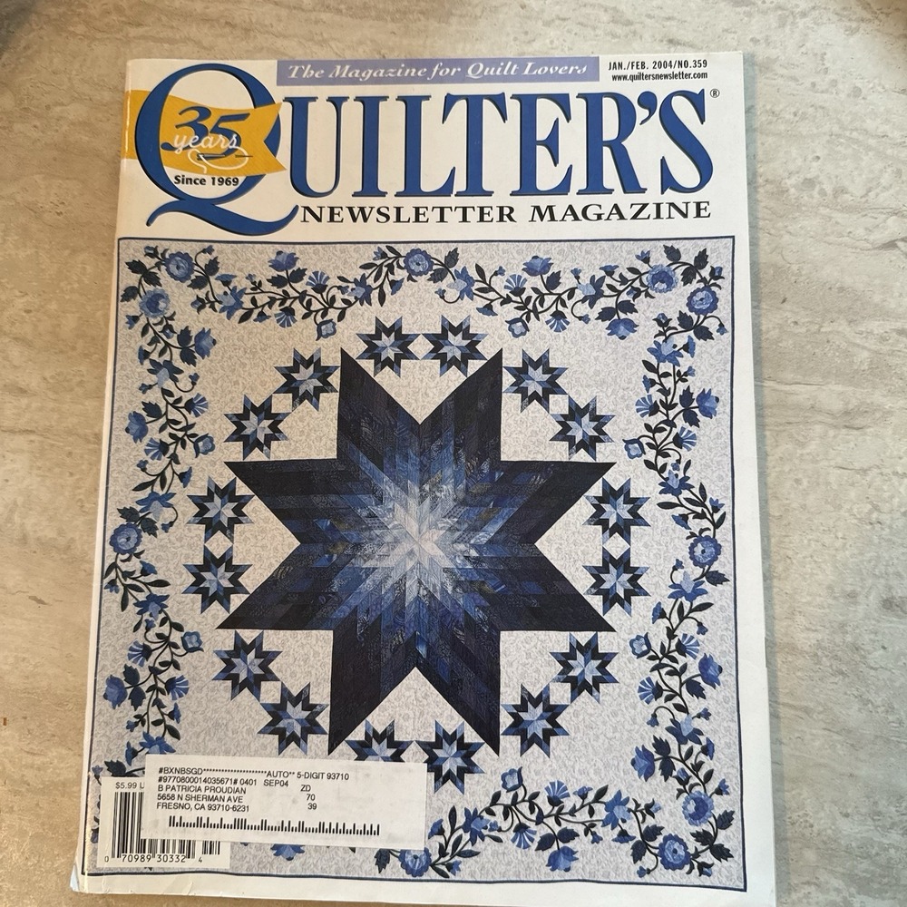 Jan/Feb 2004‎ Quilters Newsletter Quilting Magazine Vintage Crafts
